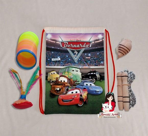 Mochila Boa Infância Personalizada Tema Carros Disney Novo