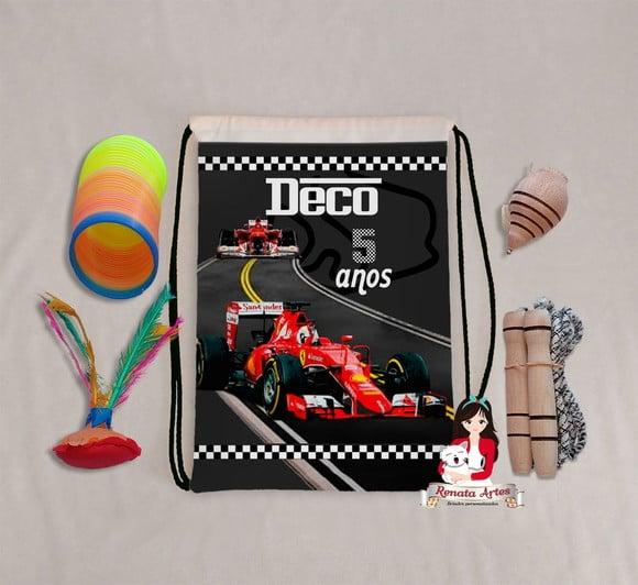 Mochila Boa Infância Personalizada Tema Formula 1