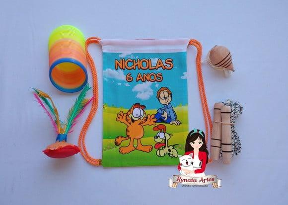 Mochila Boa Infância Personalizada Tema Garfield