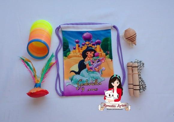 Mochila Boa Infância Personalizada Tema Jasmine