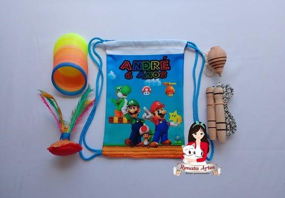 Mochila Boa Infância Personalizada Tema Super Mario Ross