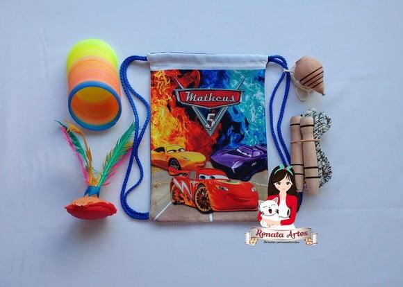 Mochila Boa Infância Tema Azul Carros Disney