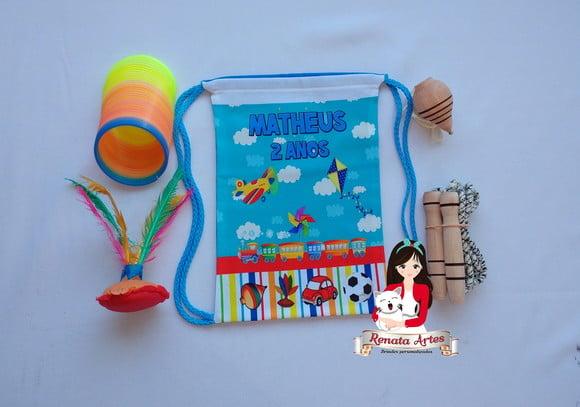 Mochila Boa Infância Tema Brinquedos Antigos