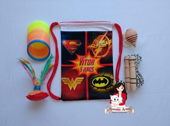 Mochila Boa Infância Tema Liga da Justiça Símbolos