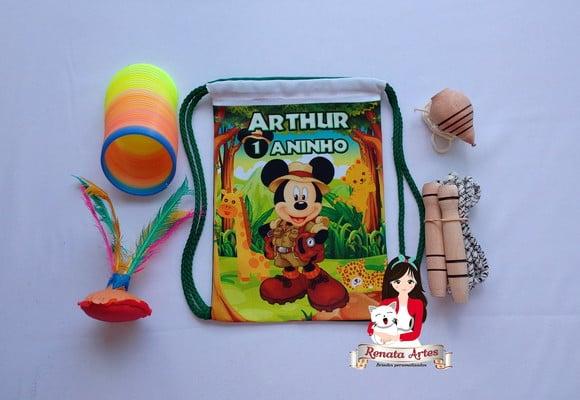 Mochila Boa Infância Tema Mickey Safari 2