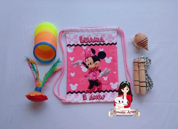 Mochila Boa Infância Tema Minnie Rosa 2