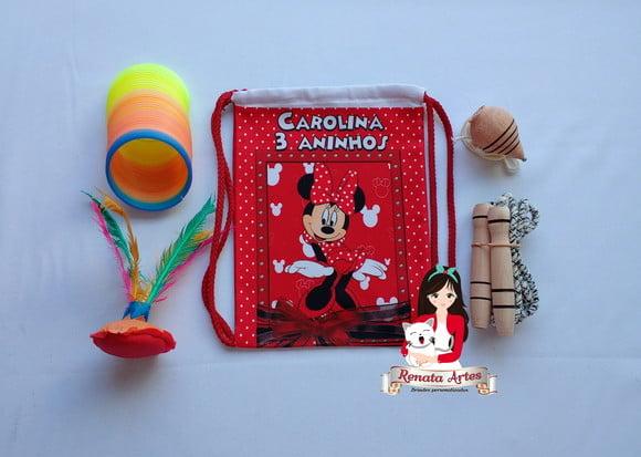Mochila Boa Infância Tema Minnie Vermelha