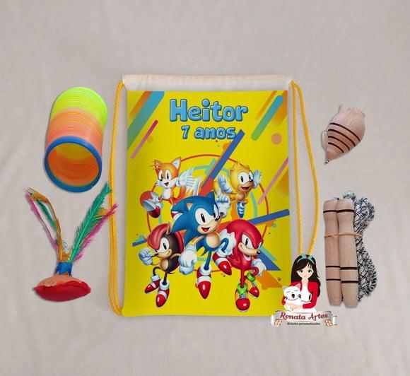 Mochila Boa Infância Tema Sonic Amarelo
