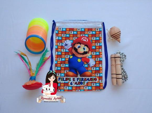 Mochila Boa Infância Tema Super Mario Bross
