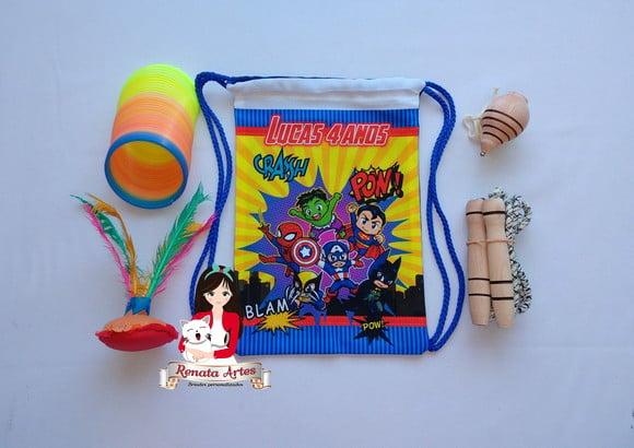 Mochila Boa Infância Tema Vingadores Desenho