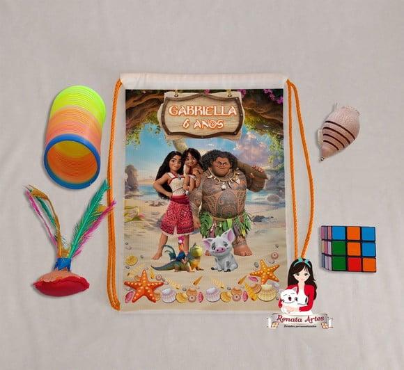 Mochila Brinquedos Retrô Personalizada Tema Moana 2