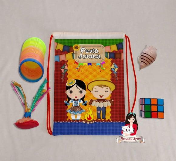 Mochila Brinquedos Retrô Tema Festa Junina