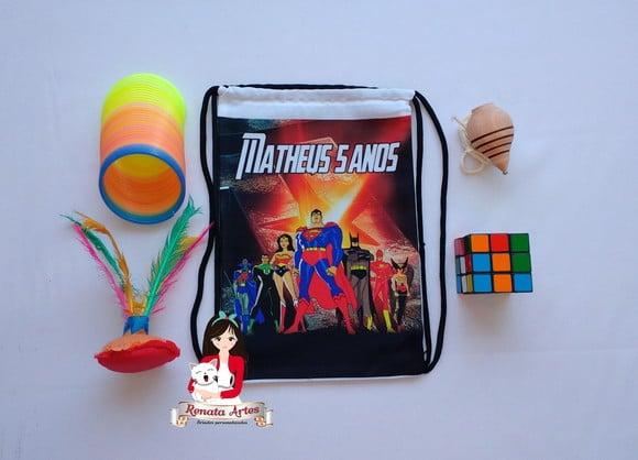 Mochila Brinquedos Retrô Tema Liga da Justiça