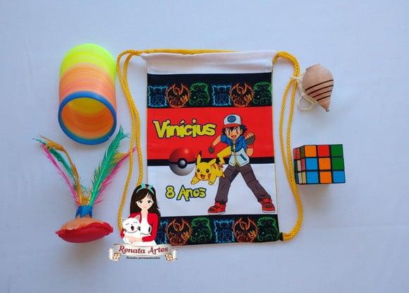 Mochila Brinquedos Retrô Tema Pokémon