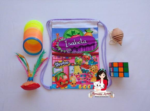 Mochila Brinquedos Retrô Tema Shopkins