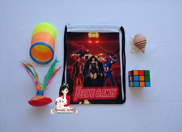 Mochila Brinquedos Retrô Tema Super Heróis 2