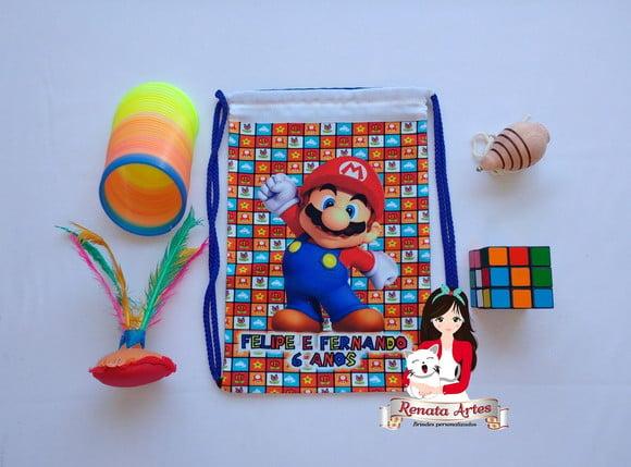 Mochila Brinquedos Retrô Tema Super Mario Bross 2