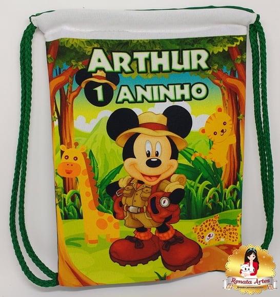 Mochila de Tecido Mickey Safari