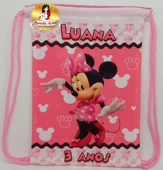 Mochila de Tecido Minnie Rosa 2