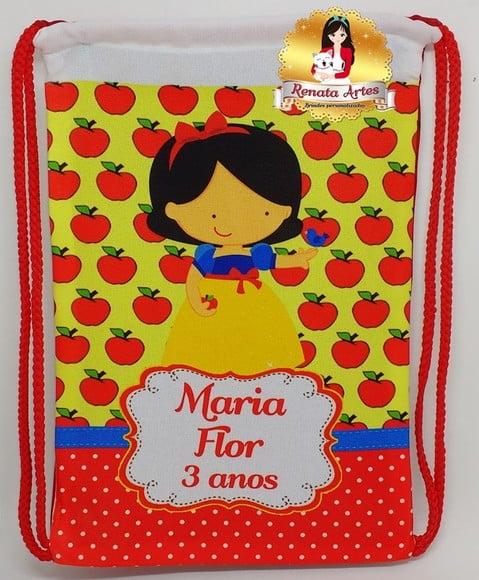 Mochila de Tecido Personalizada Branca de Neve Baby