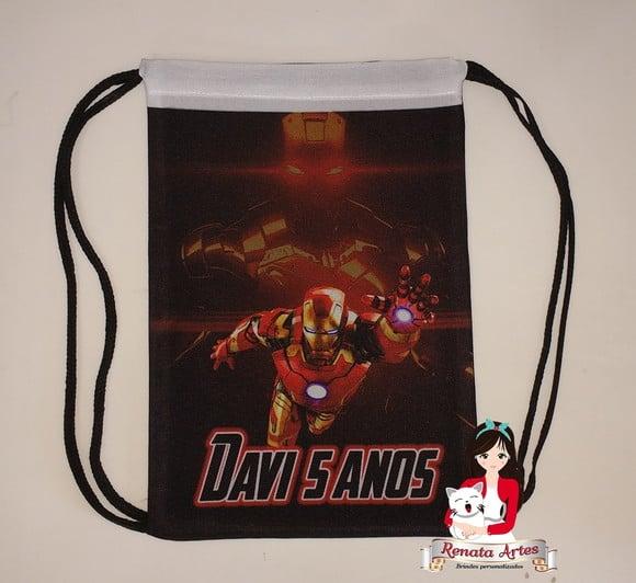 Mochila de Tecido Personalizada Homem de Ferro