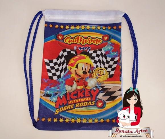 Mochila de Tecido Personalizada Mickey Sobre Rodas