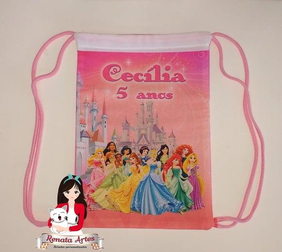 Mochila de Tecido Personalizada Princesas Disney