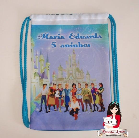 Mochila de Tecido Personalizada Príncipes Disney