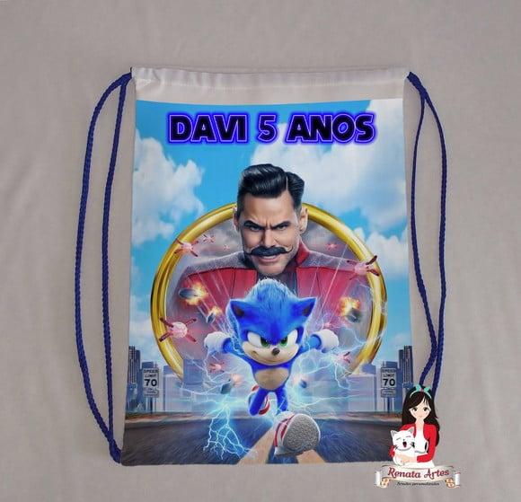 Mochila de Tecido Personalizada Sonic Filme 2020