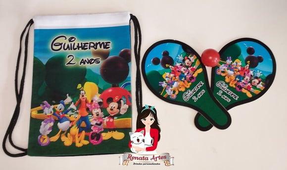 Mochila Ping Pong Personalizada Tema a Casa do Mickey