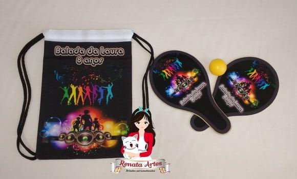 Mochila Ping Pong Personalizada Tema Balada Neon