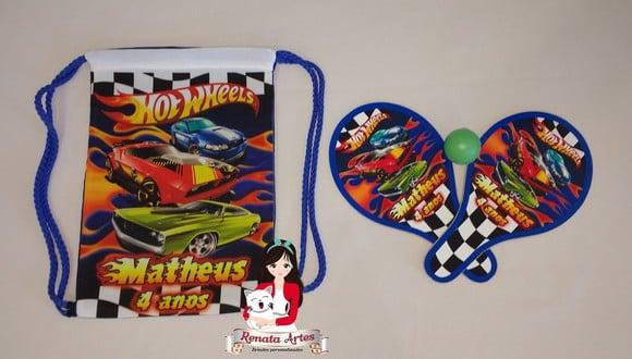 Mochila Ping Pong Personalizada Tema Hotweels