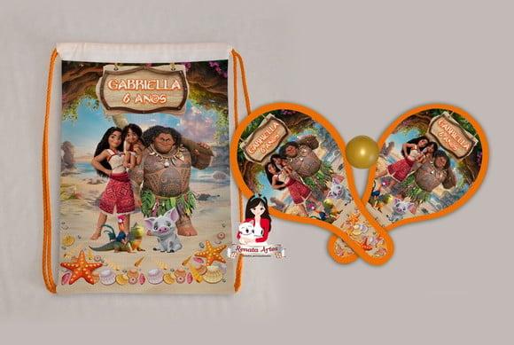 Mochila Ping Pong Personalizada Tema Moana 2