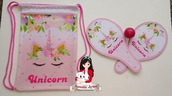 Mochila Ping Pong Personalizada Tema Unicornio 2