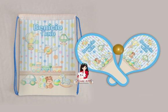 Mochila Ping Pong Tema Brinquedos Vintage