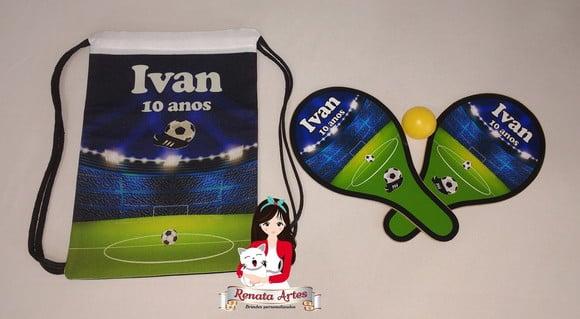 Mochila Ping Pong Tema Futebol