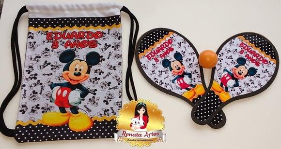 Mochila Ping Pong Tema Mickey Poá