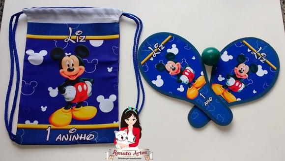 Mochila Ping Pong Tema Mickey Azul