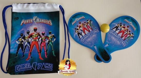 Mochila Ping Pong Tema Powers Rangers