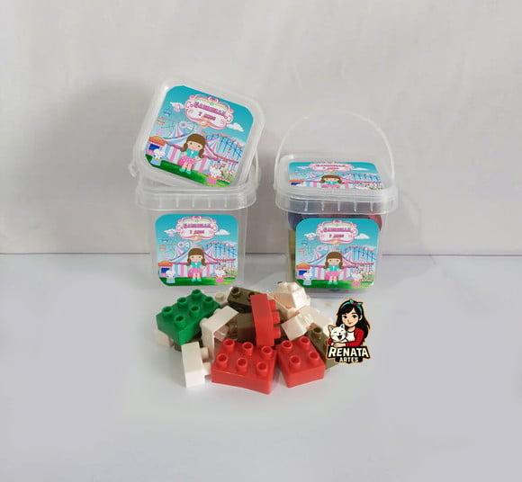 Monta Monta no Baldinho Personalizado Circo Rosa