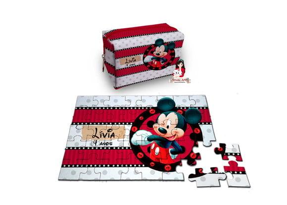 Necessaire Box com Quebra Cabeças Mickey