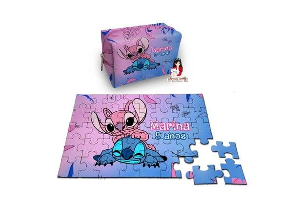 Necessaire Box com Quebra Cabeças Stitch