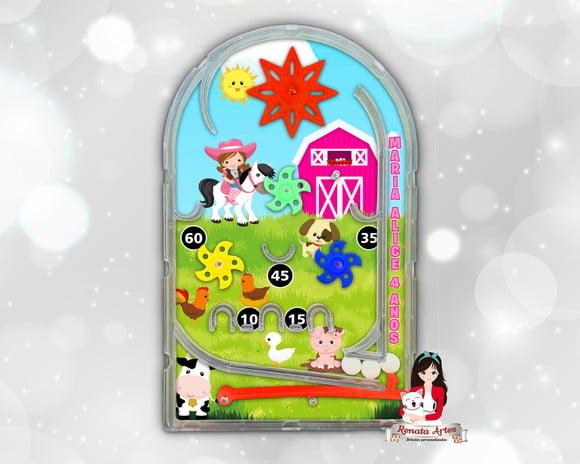 Pinball Fliperama Fazendinha Rosa