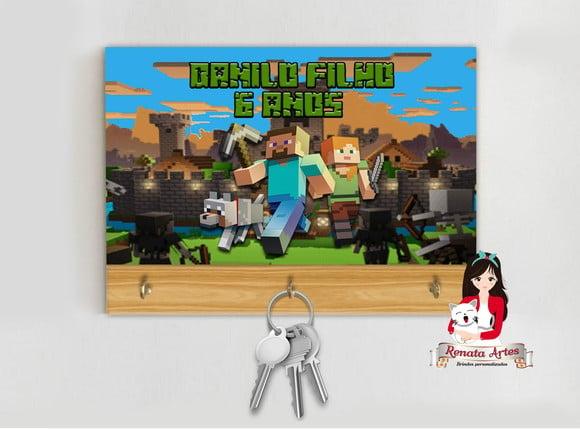 Porta Chaves Personalizado Minecraft