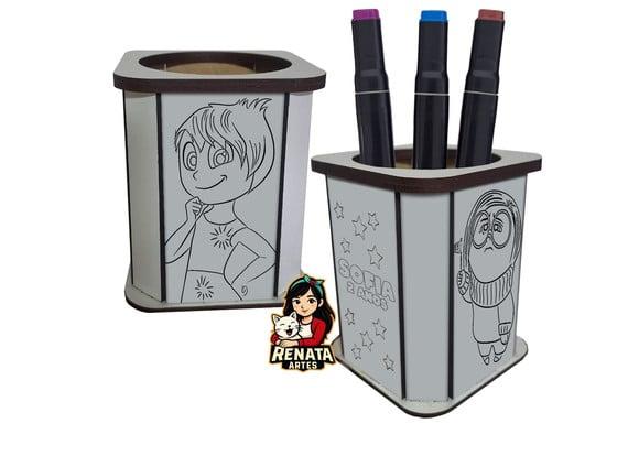 Porta Lápis para Colorir Divertidamente