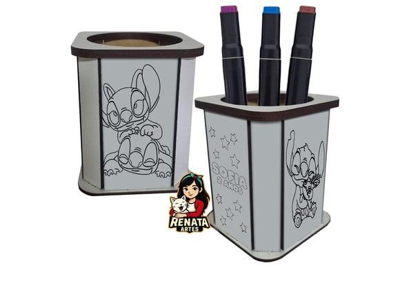 Porta Lápis para Colorir Stitch