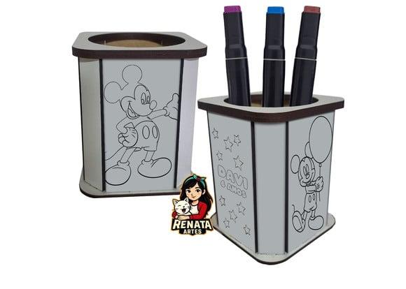 Porta Lápis para Colorir Mickey