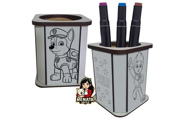 Porta Lápis para Colorir Patrulha Canina