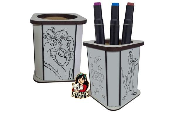 Porta Lápis para Colorir o Rei Leão