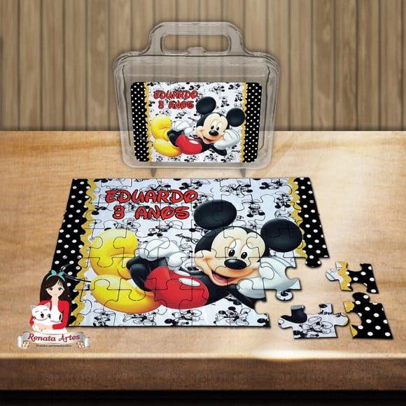 Quebra Cabeça Personalizado na Maleta Mickey Poá